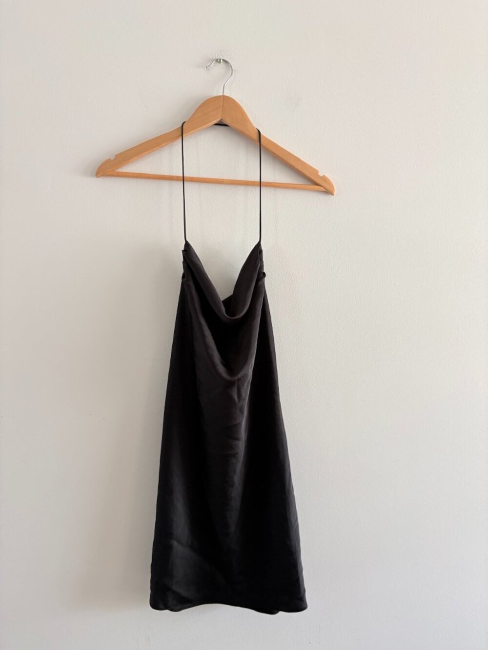 Aritzia Wilfred Harmonist Satin Mini Dress Black Size XS - Picture 3 of 6